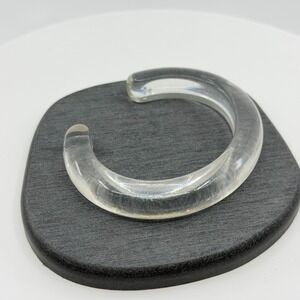 J.Crew Clear Resin Chunky Statement Cuff Bracelet Minimalist Y2K Trendy Gift
